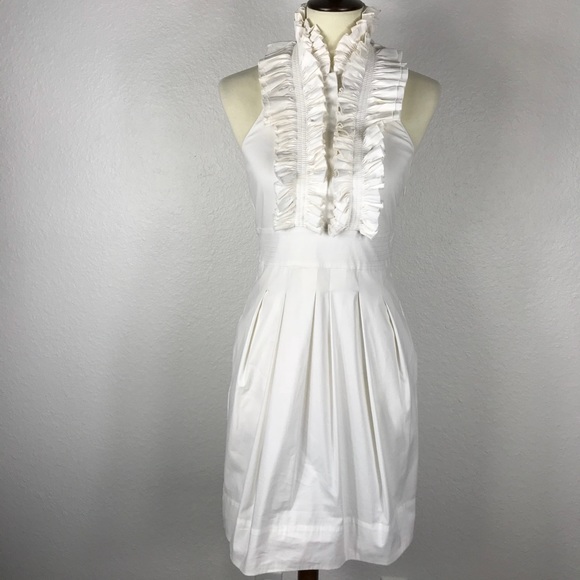 BCBGMaxAzria Dresses & Skirts - BCBG Max Azria Ruffled Belted Halter Dress